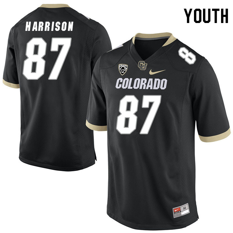 Youth #87 Michael Harrison Colorado Buffaloes College Football Jerseys Stitched Sale-Black - Click Image to Close